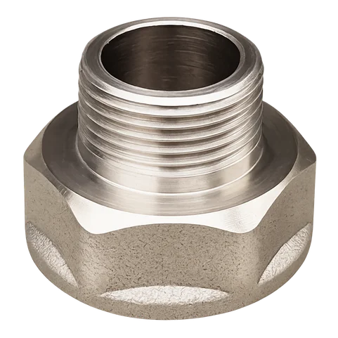 Переход никелированный латунный Ду 15х10 1/2"х3/8" ВР/НР